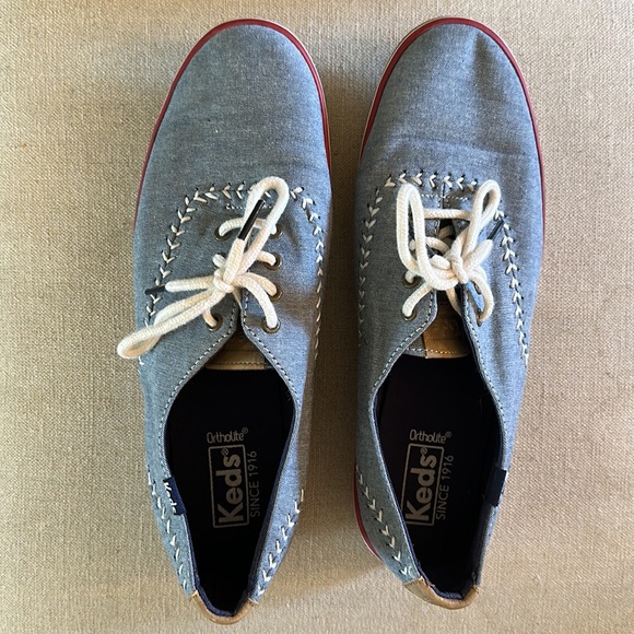 Keds Women’s Canvas Baseball Softball Stitch Sneakers Blue White Size 8 - Picture 8 of 10